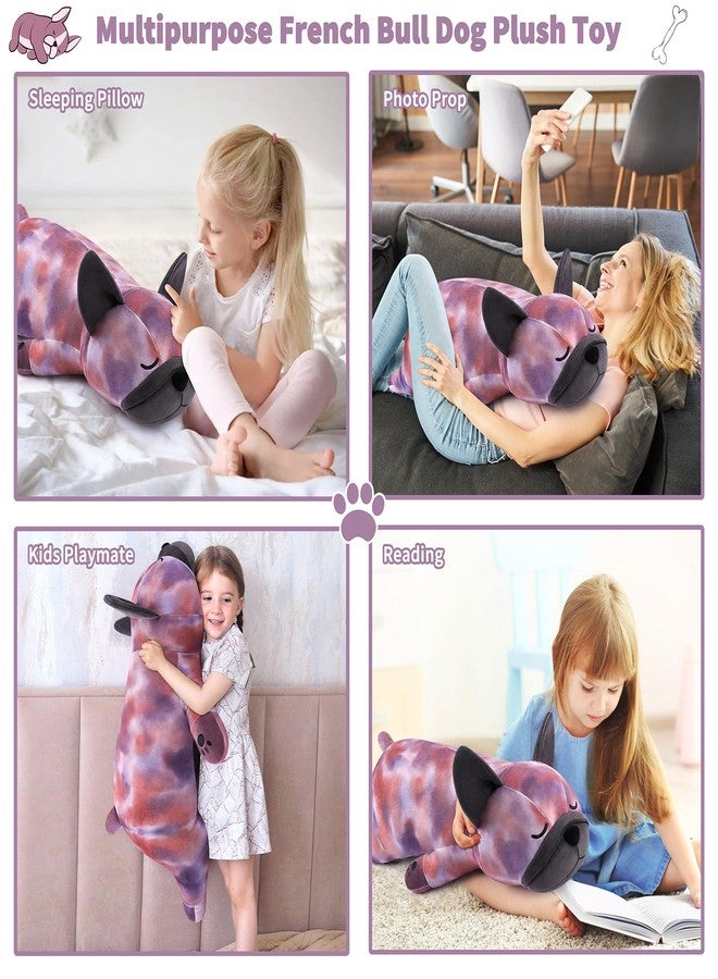 Auspicious beginning 30'' Giant French Bulldog Plush Stuffed Animal- Leopard Pattern French Bulldog Dog Plush Pillow Plushies, Large Sleeping French Bulldog Large Plushie Toy, Birthday Gifts for Kids Girls Boys - Image 5